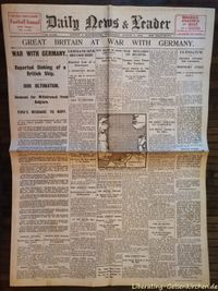 Britische Schlagzeilen vom 5. August 1914