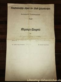 Zeugnis von Wilhelm Grom&ouml;ller, Schuljahr 1913/1914